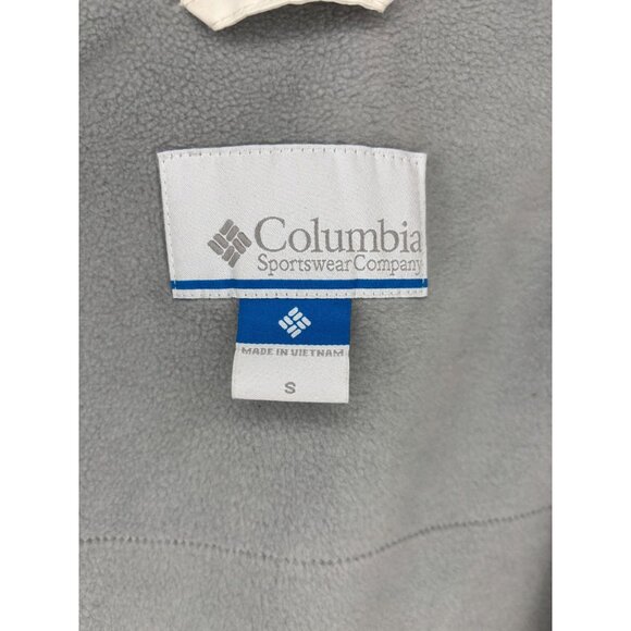 COLUMBIA Soft Shell Jacket Womens S White Gray Fleece Lined Pockets Winter - Picture 10 of 10
